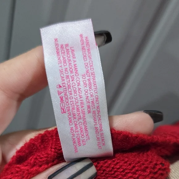 RED AND BLACK NICE AND NAUGHTY LIST SWIPE REVERSIBLE CHRISTMAS SWEATER SIZE M - Picture 7 of 15